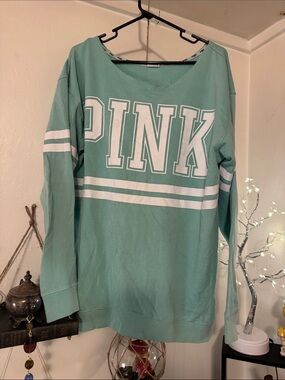 PINK Victoria's Secret Mint-Teal Crewneck Sweatshirt